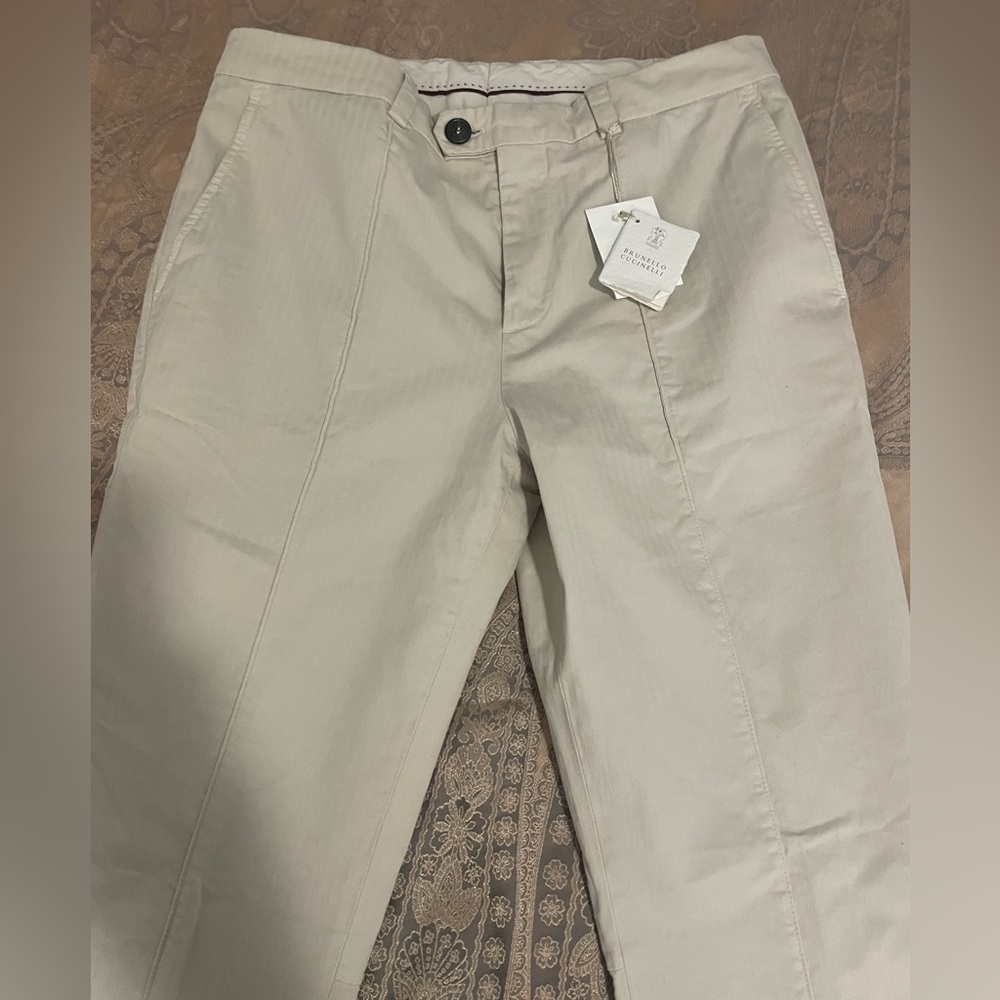 Brunello Cucinelli Leisure Fit Cotton Pants Sz 48/34 US - Picture 2 of 10